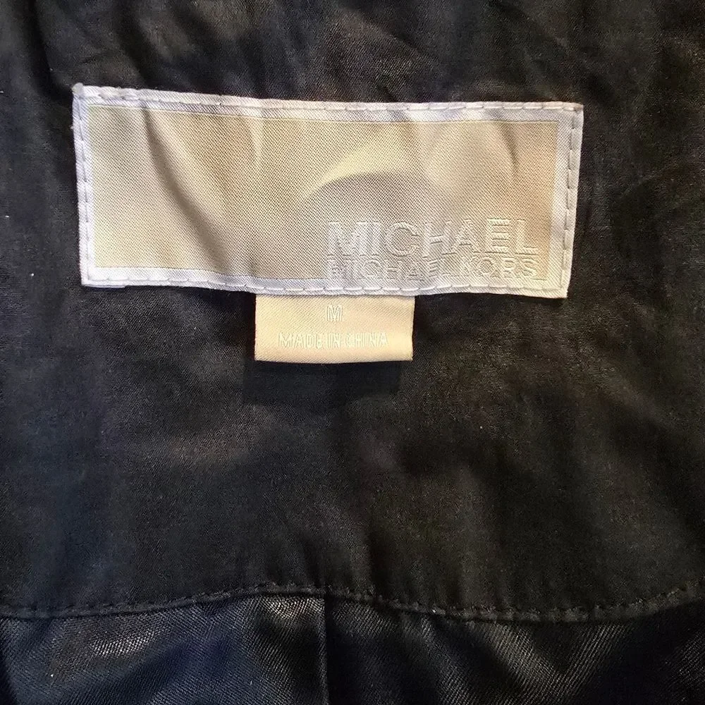Michael Kors Black Puffer Coat with Faux Fur Trim